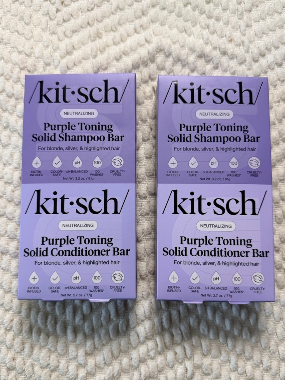 🤍New Kitsch Purple Toning Solid Shampoo & Conditioner Bars Set🤍